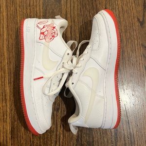 Nike AF1 sneakers white & red